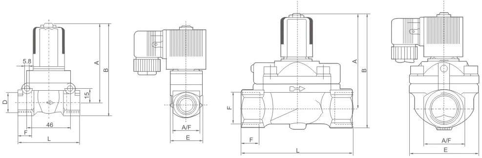 Port Size G1/2 G1 High Pressure Normal Close Brass Solenoid Valve