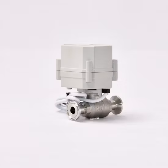 Tonhe 클램프 연결 1/4 인치 AC110-230V SS304 전동 밸브